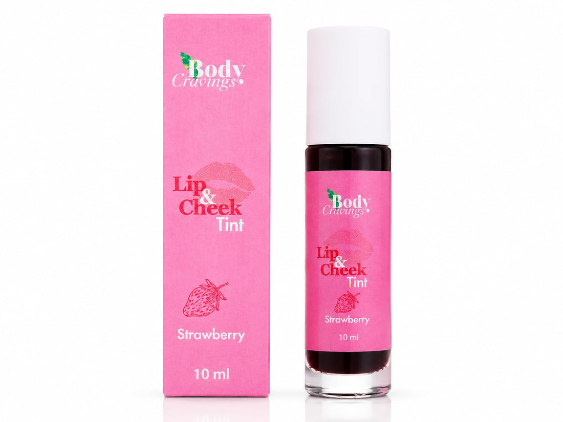 Body Cravings Strawberry Lip & Cheek Tint Roll-On | 10ml | Long-Lasting Lip & Cheek Stain | Natural Berry Flush | Buildable Color