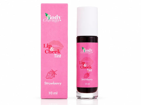 Body Cravings Strawberry Lip & Cheek Tint Roll-On | 10ml | Long-Lasting Lip & Cheek Stain | Natural Berry Flush | Buildable Color
