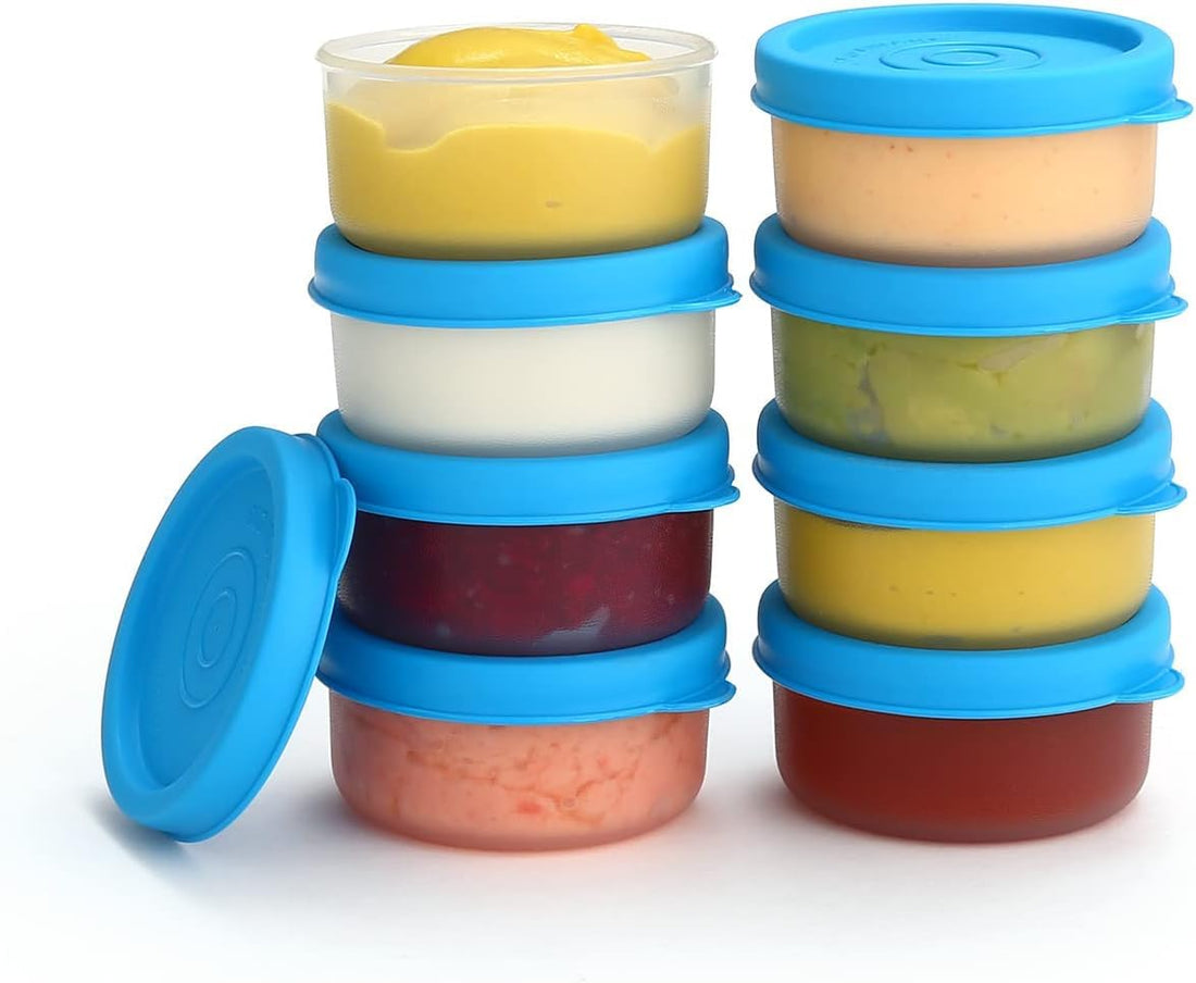 Safe Plastic Sauce Containers Set of 4, Perfect for Keeping Sauces, Jams and Desserts in Lunch Box, Practical Design Keeps Food Clean and Easy to Carry at School or Outdoor(2 Pack)