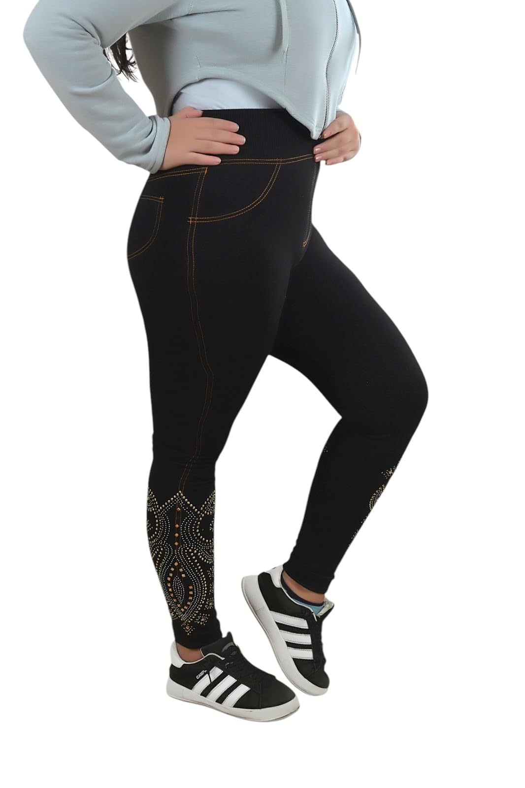 Legging Jeans Fur Lined Hand Made Embroidery Elegance and Warmth in One Piece Dress Up to K