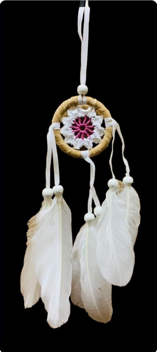 Dream Catcher Bohemian Style Feather Multi Color Wood Fabric