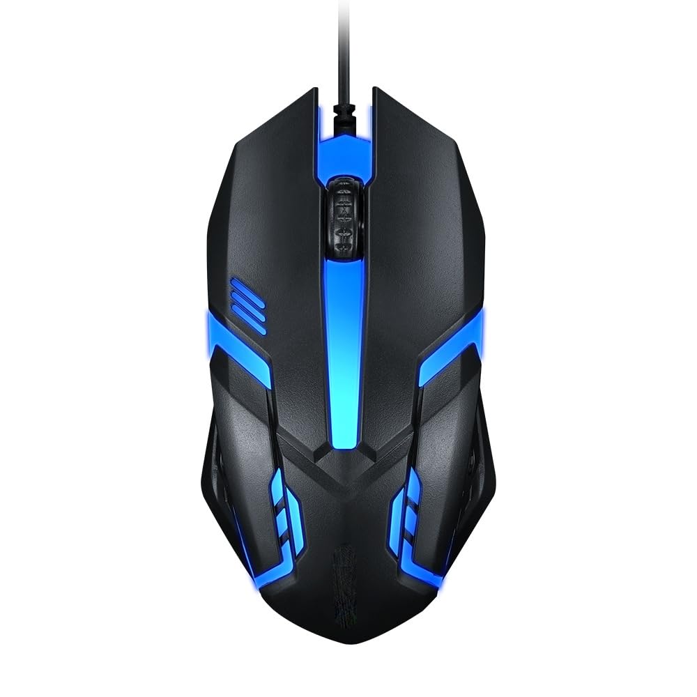 Zonic Z1098 Wired Optical Mouse 1200DPI Gaming Mouse USB Gaming Mouse Ergonomic Mouse with Colorful Breathing Light - Black