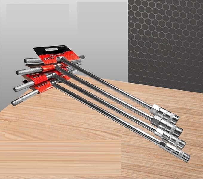 4Pcs Deep Pull T Socket Wrench Set 8-10-12-13mm Chrome Vanadium