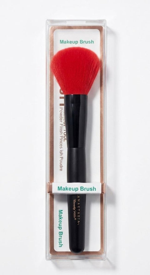 Makeup Brush Handles, Large Multi-Purpose Round Head Face Blush Powder Brush Handle Soft Fiber Multifunctional for Daily Use - Black Handle and Red Bristles