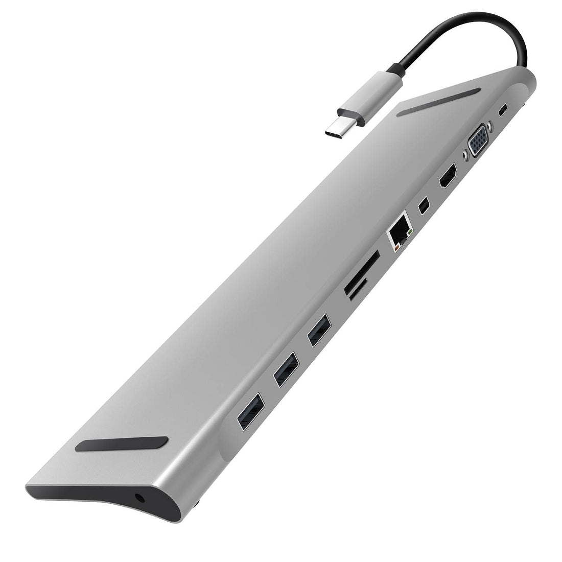 Cacoy RJ45 Ethernet/USB 3.0 Multiple Port Laptop Docking Station for MacBook Pro -2016/Chromebook/Pixel (Silver)