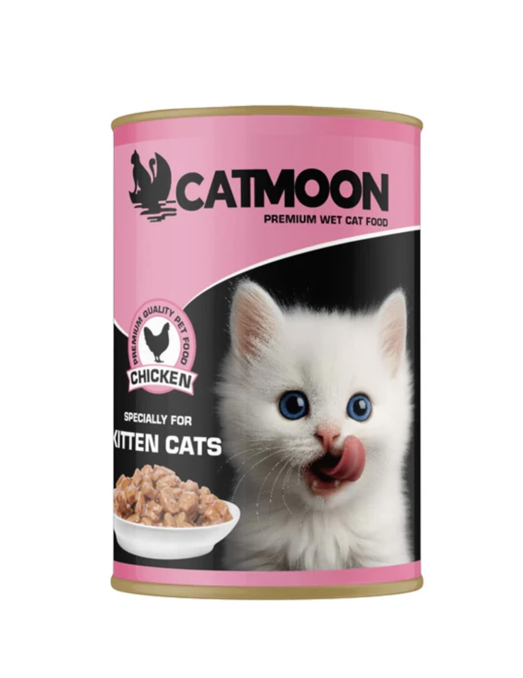 Catmoon Premium Wet Cat Food for Adult & Kitten - 400g Can - High Protein, Grain Free & Natural Ingredients - Multiple Flavors (chicken Kitten)