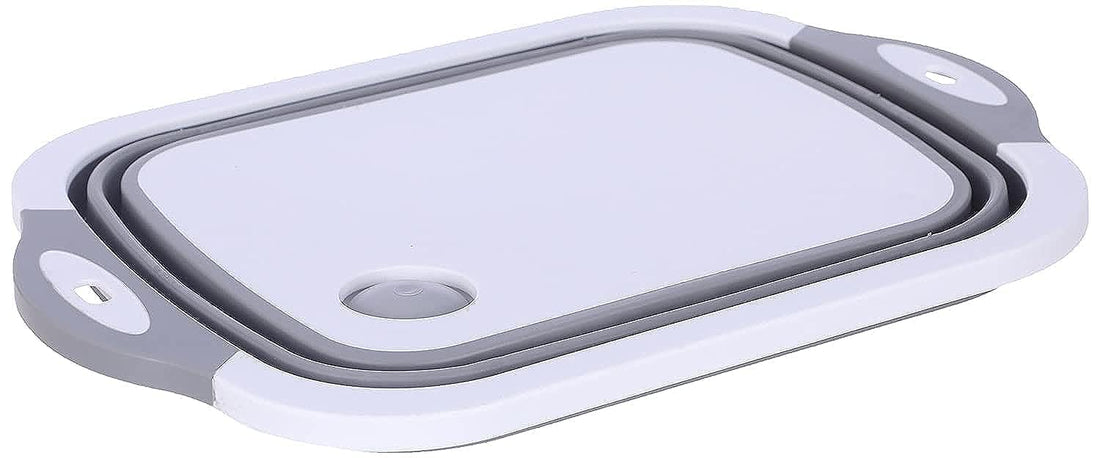 Portal Generic Plastic foldable cutting board with silicone handle - white and grey