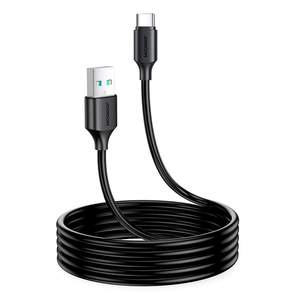 Joyroom S-Uc027A9 3A USB-A to Type-C Fast Charging Cable – 2M – Black High-Speed 3A Charging | Durable PVC | Tangle-Free Compatible with iPhone, Samsung & Android | Long-Lasting | 12 Months Warranty