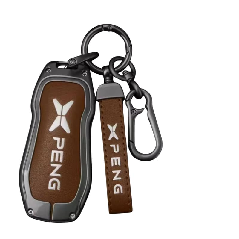 Zinc Alloy Key Fob Cover Case Compatible with Xpeng Xiaopeng P5 P7 P7I G3 G3i G6 G9 2021-2026 Key Holder Keychain Key Shell Car Key Protector Accessories New Year Gift Circle-Keychain
