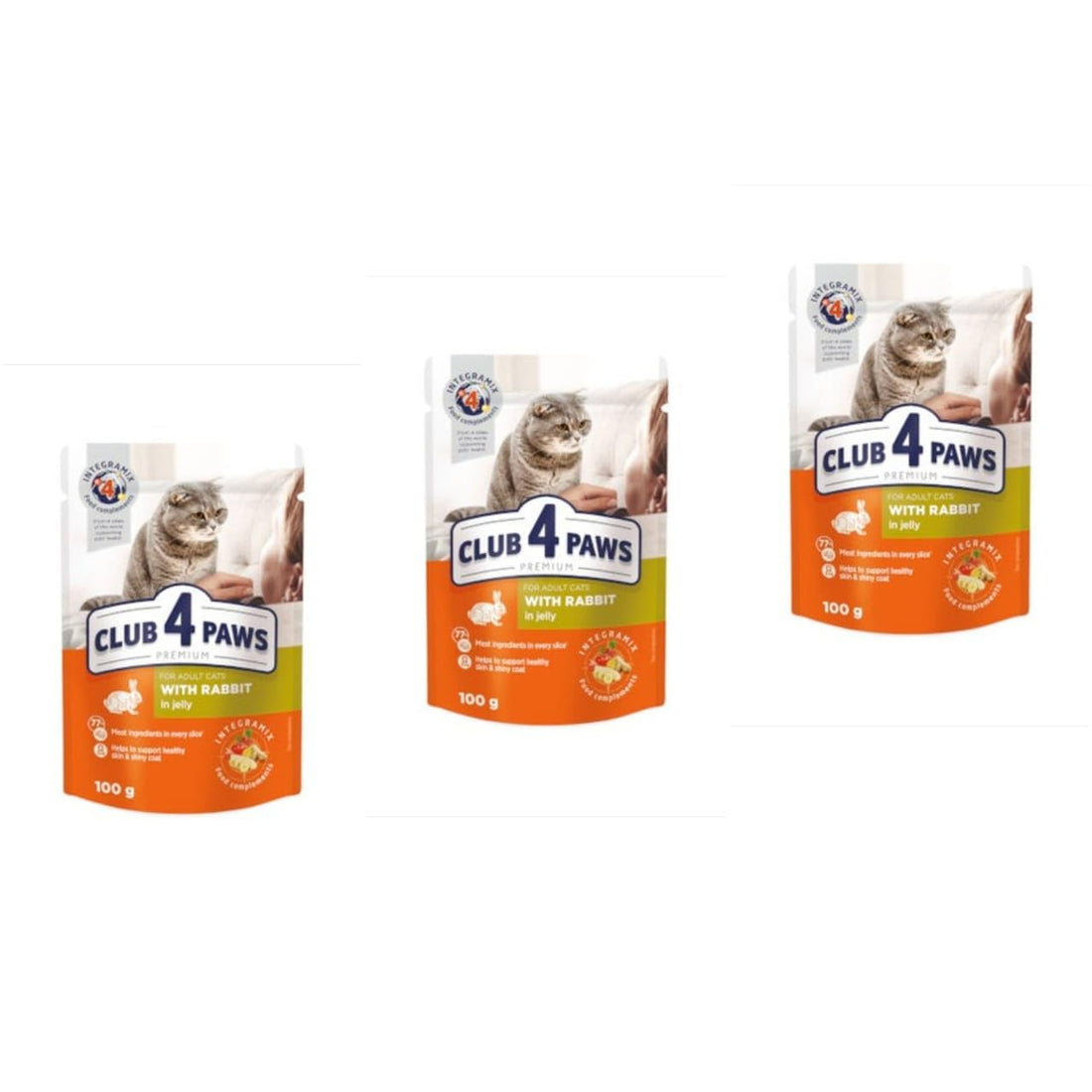 Club 4 Paws Weet Food For Cats (3 Pcs, Rabbit In Jelly)