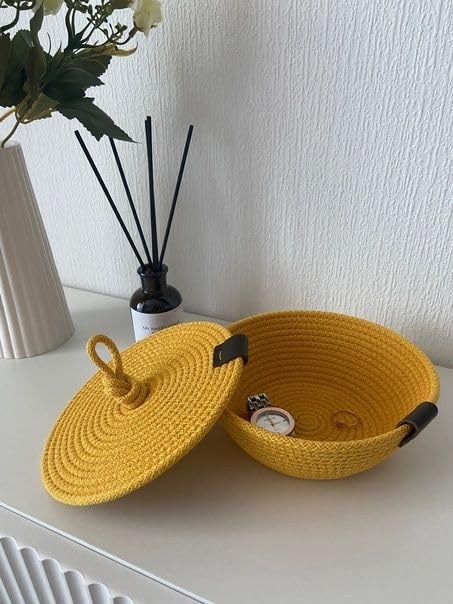 MacrameStore- Organizer with Lid 15cm - منظم بغطا