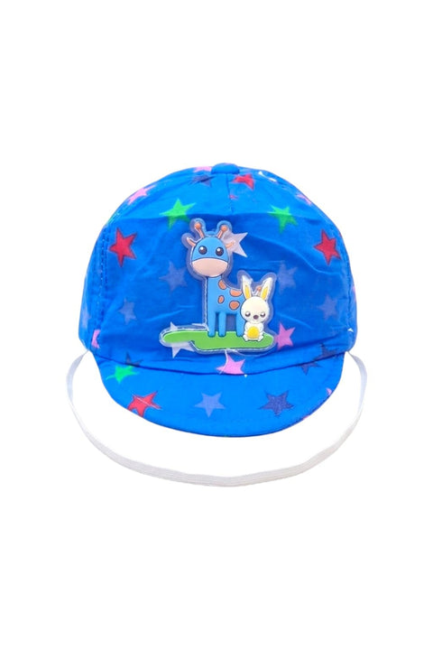 Unisex Summer and Sun Cotton Baby Cap Hat قبعة أطفال قطنية للجنسين مناسبة للصيف والشمس والرحلات مقاس 0-6 شهرأ 3D giraffe and rabbit