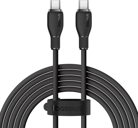 New Baseus 100W PD3.0 QC4.0 5A 1 Meter Rapid Series Quick Fast Charging Type-C to Type C Cable Braided USB C Fast 480 mbps Data Transfer for all Mobiles Tablets iPad iPhone Galaxy all Devices (Black)