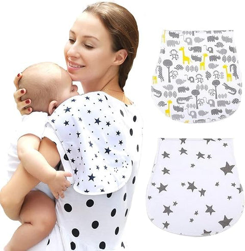 Moro Moro 3 Burp Cloths Set Cotton Jersey Super Absorbent Large Soft Burp Cloths Unisex Neutral Design for Girls and Boys Piece Multicolor