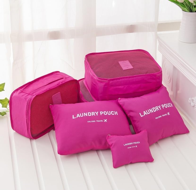 Circle M Travel Packing Cubes 6-Set with Shoe Pouch Purple for Vibrant Travel