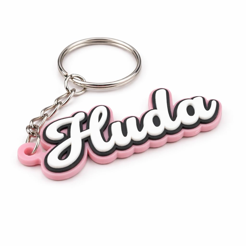 Huda Keychain - Personalized Name Keychain - "Huda" Personalized Gift for Friends, Family, Lovers, Best Friend, Birthday, Anniversary, Graduation, Christmas, Valentine's Day, Keepsake Jewelry