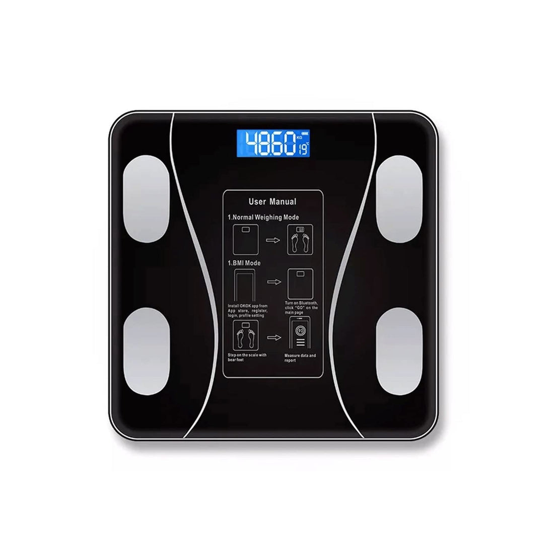 DSFENTZC Body Scale Smart Weighing Scale Bluetooth-compatible Electronic Intelligent Weight Loss Body Fat Scale Balances (Color : Silver)