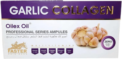 أمبولات زيت الثوم والكولاجين "Oilex Oil" - لعلاج تساقط الشعر وتقوية البصيلات - 5 أمبولات