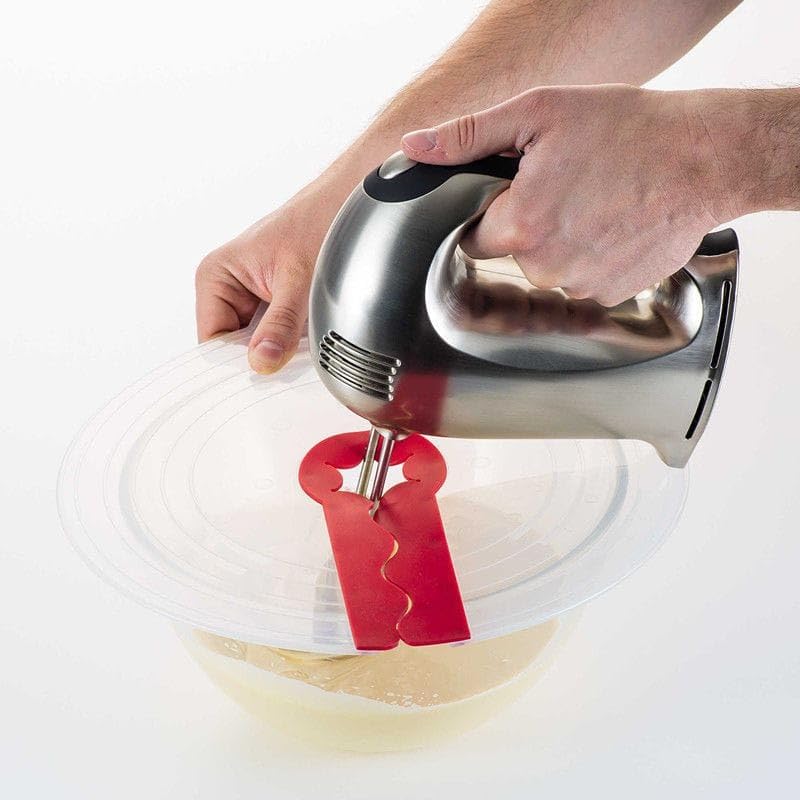 5-in-1 Multi-Level Mixer Lid, Splash-Proof Cover for Bowls & Pots, Adjustable 18–30cm, Silicone Opening for Hand Blender or Electric Whisk, Prevents Egg, Batter & Sauce Splatter (One pack)