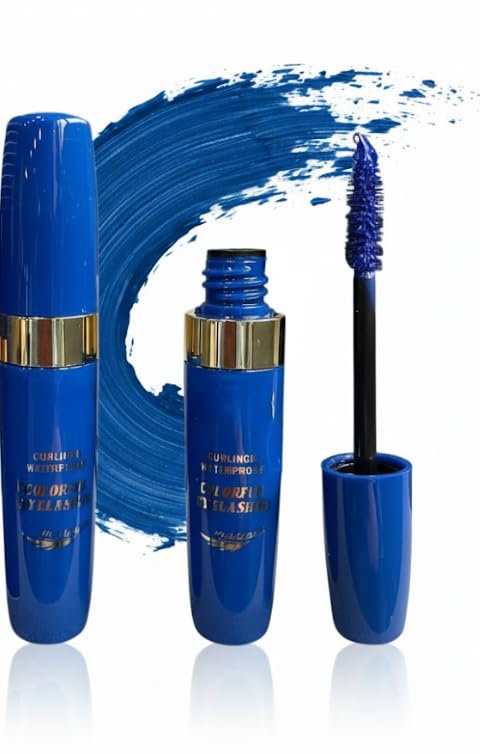 Mascara SUPE BLUE Waterproof, Volume and Length Waterproof,Extra Long Thick 5D,Lengthening,False Lash Effect