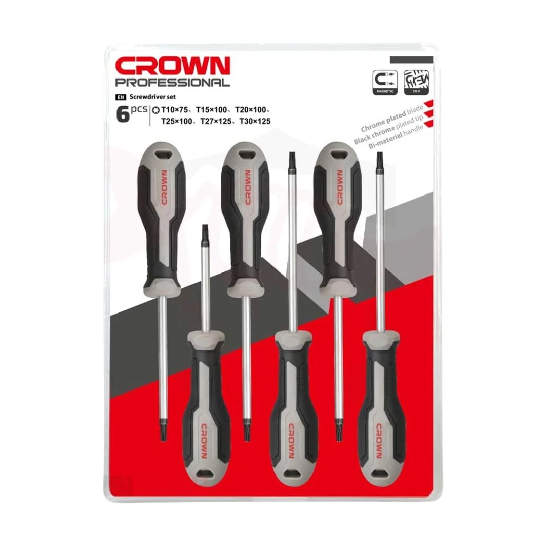 CROWN Screwdrivers Set,6Pcs,TORX (CPHDS-ATX6)