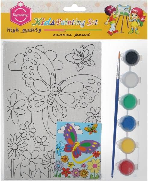 Keep Smiling Small Canvas Painting Set For Kids-2724601244813