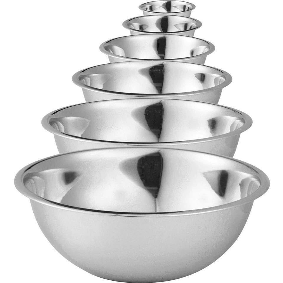 Deep Metal Mixing Bowl Wide Diameter Raised Edges Kitchen Bowl Versatile Dough Salad Bowl Food Processing Bowl (50cm)