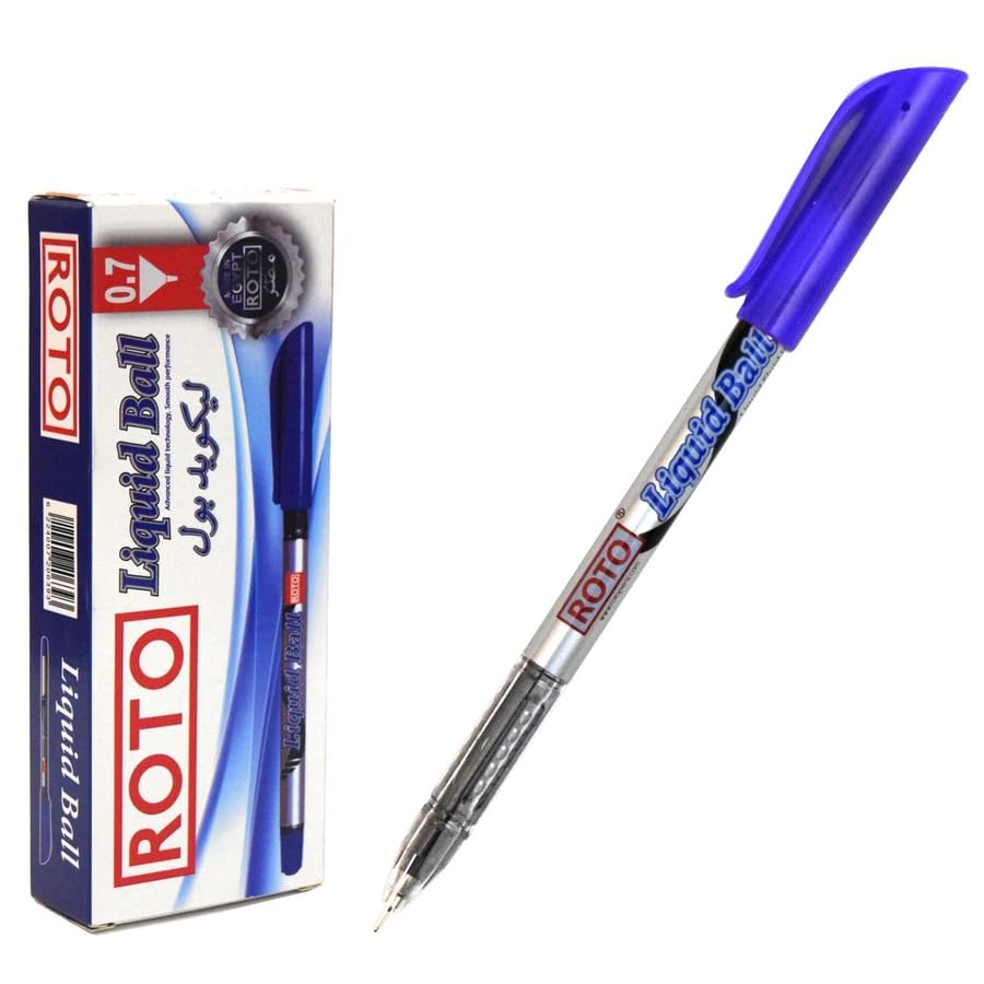 Roto Liquid Ball Pen, 0.7 mm Nib, Blue, Box of 12