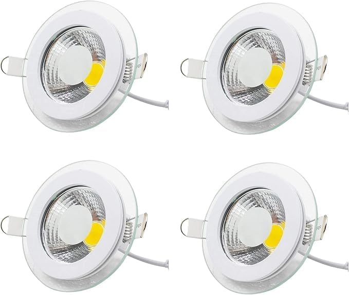 Light 4 Glass Spot - 7cm Hole Mount - High Quality and Efficiency - Excellent for All Indoor Lighting Uses (3 Light - White - Warm - Solar)