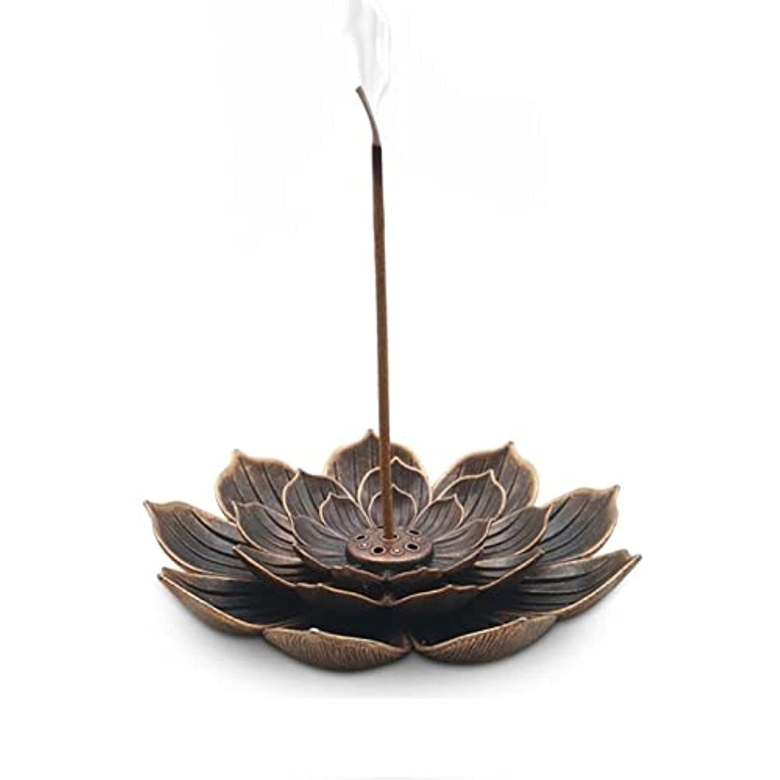 Raitron Alloy Incense Burner Stick Holder Buddhism Lotus Line Incense Plate Sandalwood Coil Base Temples Yoga Studios Home Decoration