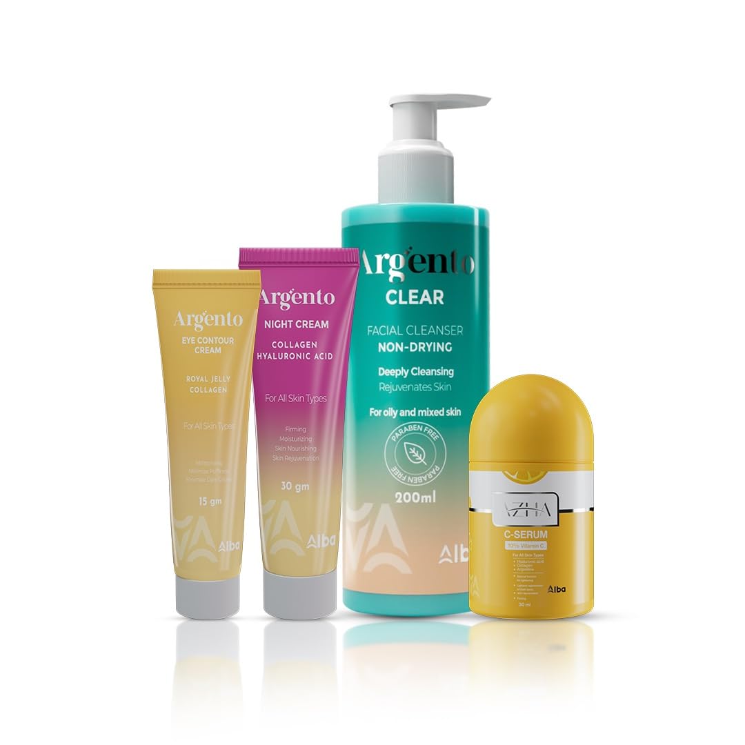 Alba Argento Clear 200Ml + Azha C Serum 30Ml + Azha Whitening 30Gm + Azha Body Lotion 25Gm