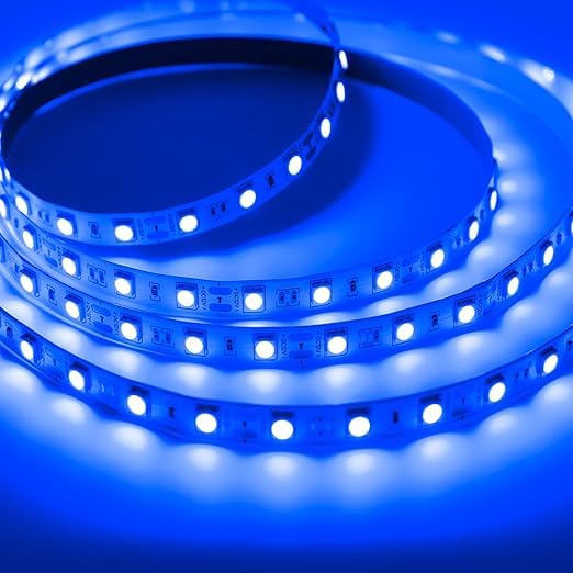 Strip Light, 5M/Roll DC 12V 5050 LED Strip Waterproof IP65 300 LEDs SMD 5050 Choose Colors, Different Available, Waterproof Without Power Supply (Blue)