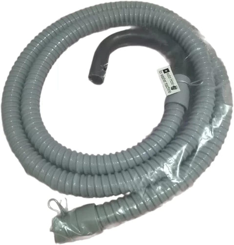 Lux Automatic Washing Machine Drain Hose, Grey, 1.5 Meters Flexible Plastic