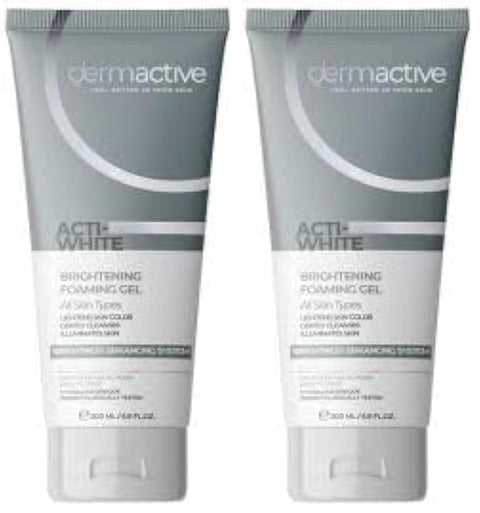 Dermactive ACTI-WHITE BRIGHTENING FOAMING GEL 200ML / 6.9 FL.OZ (Pack of 2)