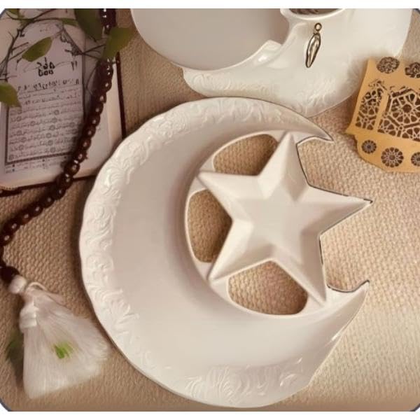 Home Care TT-822 12-Inch Crescent Porcelain Plate, 30cm, Pack of 1, Dining