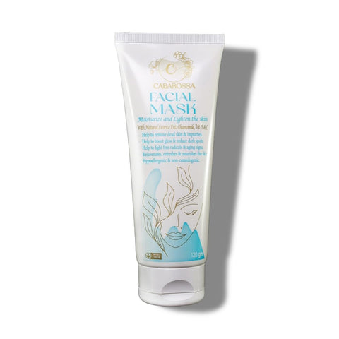 Cabarossa Facial Mask 120g – Moisturizing & Brightening Face Mask with Licorice, Chamomile, Vitamin E & C | Removes Dead Skin & Impurities - Hydrating & Skin Lightening - Suitable for All Skin Types