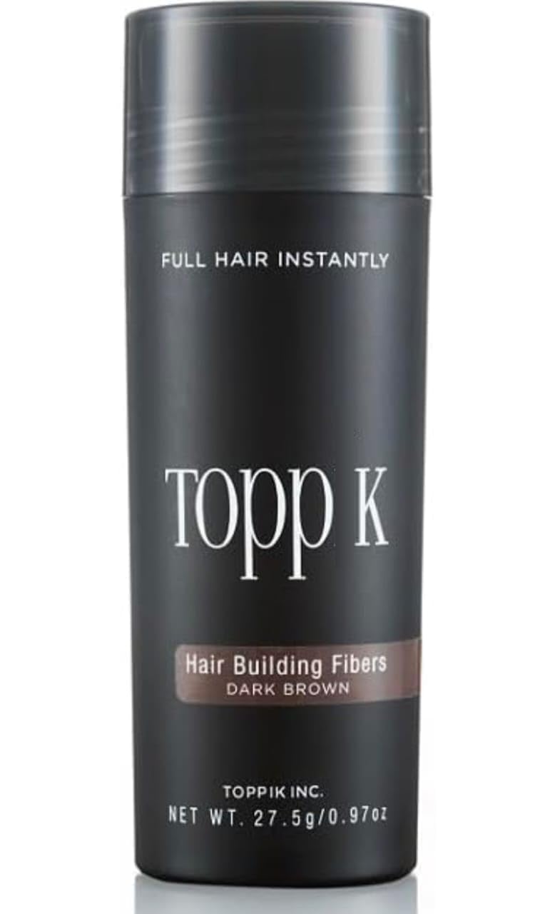 Topick Hair Building Fiber. (DARK BROWN) Restore Your Confidence with Thicker & Fuller Hairs. 27.5 G. Hair Volumizer (Dark Brown)