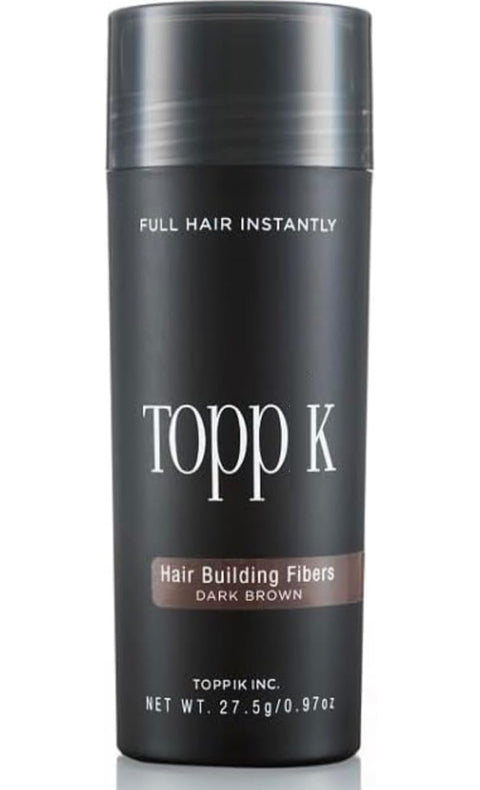 Topick Hair Building Fiber. (DARK BROWN) Restore Your Confidence with Thicker & Fuller Hairs. 27.5 G. Hair Volumizer (Dark Brown)