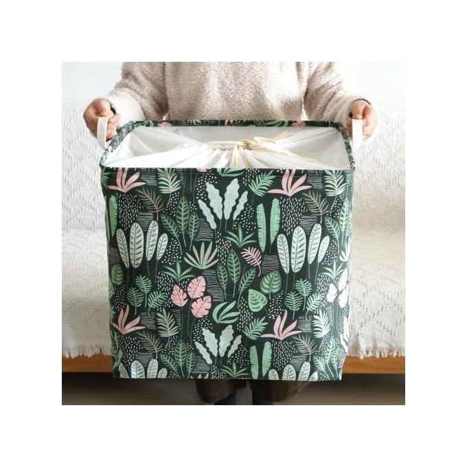 Beautiful Laundry Hamper with Rope Closures - Waxed Material, Padded Design and Metal Frame for Hamper Stability - Easily Accommodates Clothes and Blankets Generic