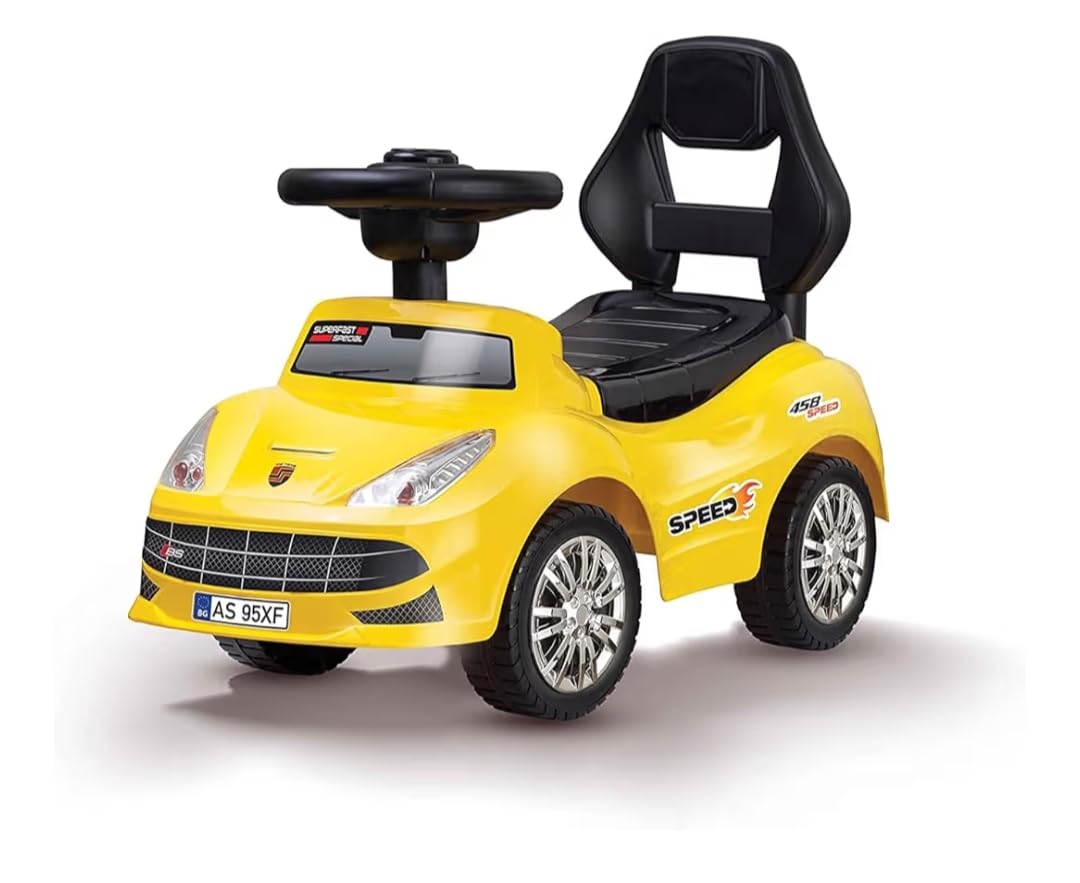 Baby Ride On Car with Music & High Backrest | Big Toys | Ride 2 to 7 Years Old Boys & Girls Yellow