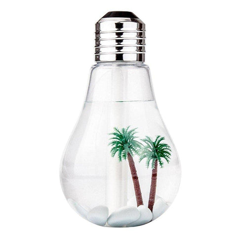 USB Portable Desktop Bulb Air Humidifier, Ultrasonic Humidifier with On/Off 7 Color Changing LED Night Lights, 400ml USB Portable Mist Air Humidifier for Home, Office, Bedroom, Baby Room
