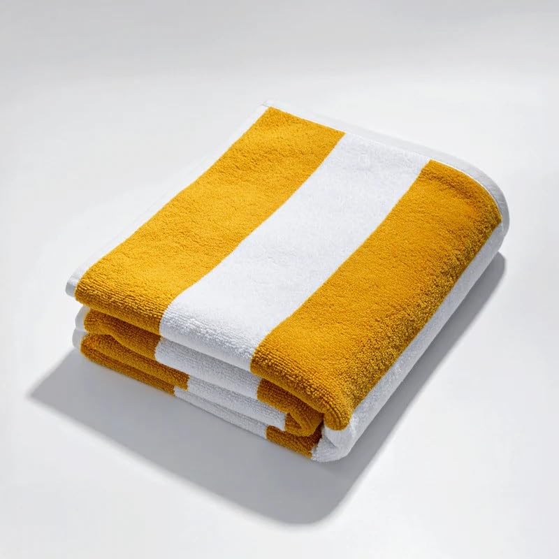 ART MOOD HOME Oversized Beach Towel, 100×200cm Cotton, Ultra Absorbent Soft White Towel for Pool Beach Spa and Travel, Cotton Towel for Lounging and Drying - Orange - 1 Pc