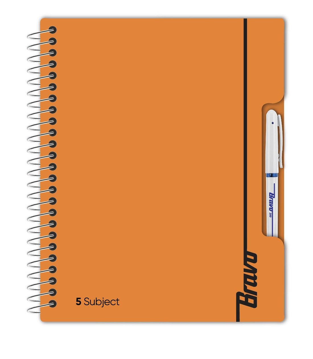 Bravo New Notebook 5 Subjects, 200 Sheets, 27.3 cm x 19.8 cm Size, Orange