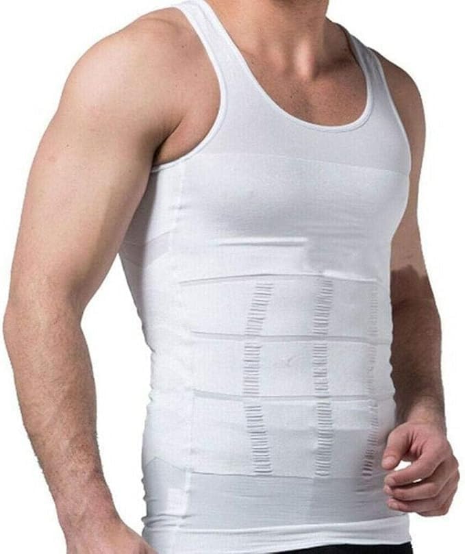 Slim Shirt For Men, Compression Undershirt Body Shaper, Tummy Control Vest, Lightweight Breathable, Seamless Invisible Under Clothes, Workout & Daily Wear