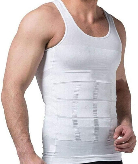 Slim Shirt For Men, Compression Undershirt Body Shaper, Tummy Control Vest, Lightweight Breathable, Seamless Invisible Under Clothes, Workout & Daily Wear
