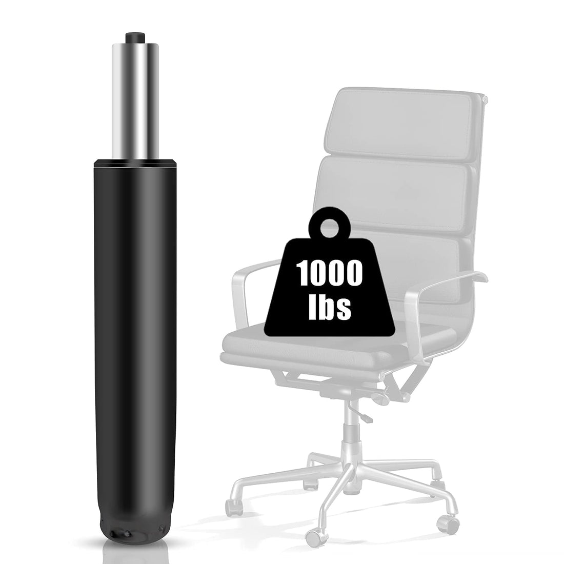 5.5 Inch Office Chair Gas Lift Cylinder - Replacement Parts, Universal Size, Heavy Duty Hydraulic/Pneumatic Piston for Most Chairs (Black)