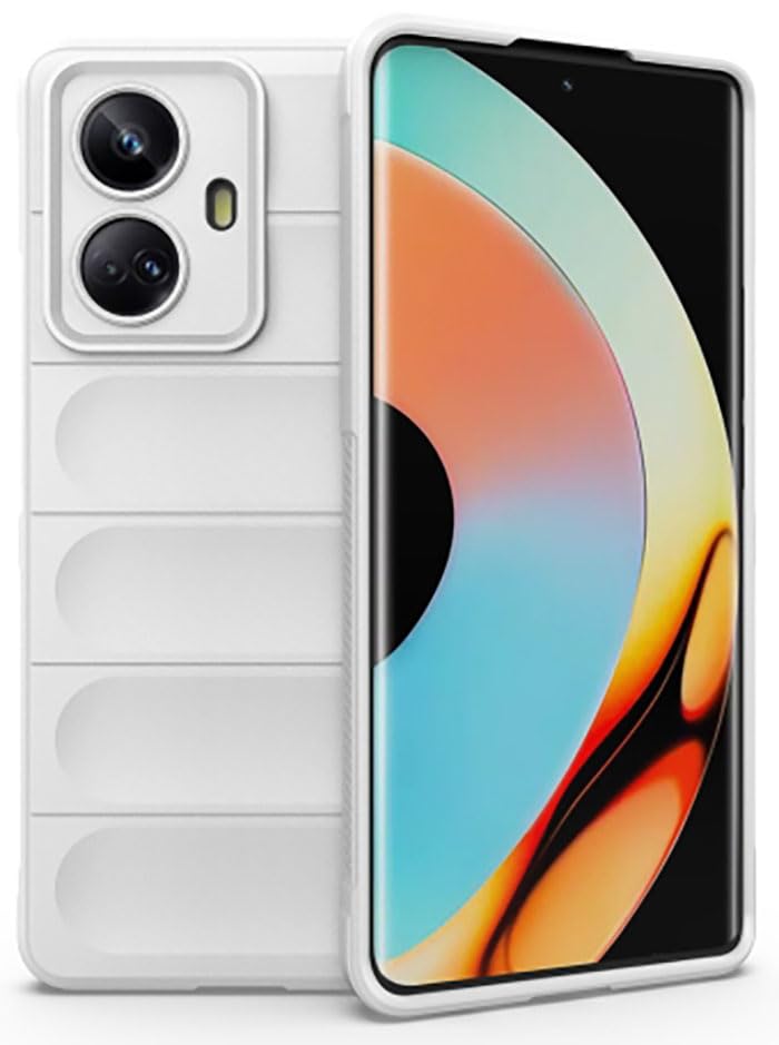 Bump Silicon TPU Shild Case Microfiber Lining with Camera Protection For Realme 10 Pro+ / Realme 10 Pro Plus (White)