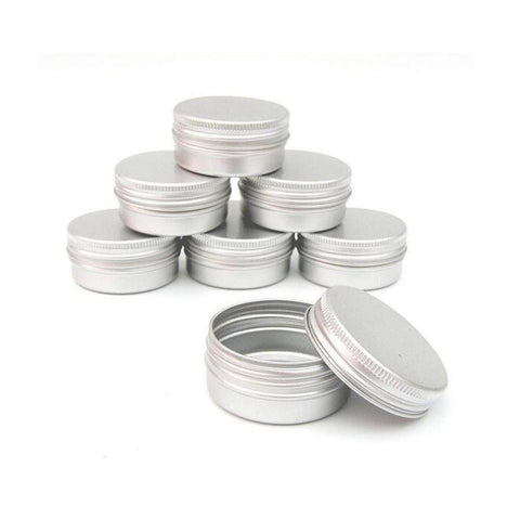 12Pcs 15ml/0.5oz Empty Silver Aluminum Tin Cans Round Metal Cosmetic Sample Jars Storage Containers with Twist Screw Top Lid Travel Tins for Tea Spices Eye Shadow Lip Balms Cream Candle Crafts Jewelry