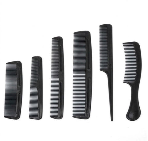 6 Pcs Hair Combs set Anti-static Carbon Hair Combs High Quality Pro Hair Styling Tools Hairdressing Hair Care Barbers Handle BrusH -random color