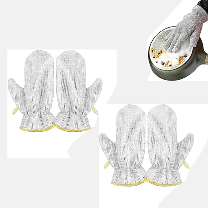 Non Slip Resin Cleaning Gloves, Pair of Waterproof Gloves, Long Rubber Gloves, Work, Dishwashing Gloves, Cleaning Gloves, Car Washing, Washing, Gardening, Pet Care, Multi-Purpose, Extra Silver
